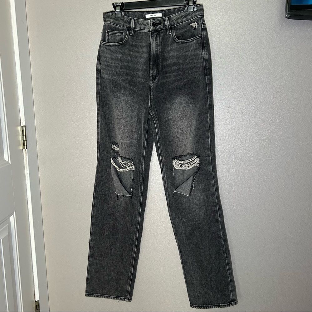 Pacsun 90โs boyfriend high rise distressed 100% cotton jeans womenโs size 28